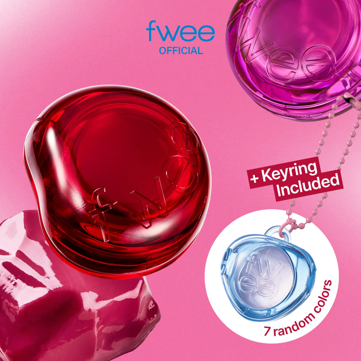 Fwee – Lip & Cheek Glowy Jelly Pot Keyring Set