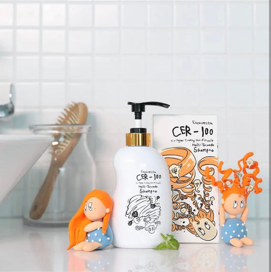 Elizavecca CER-100 Collagen Coating Shampoo - 500 ml | Fuerza, Volumen y Reparación