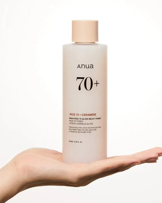 Anua Rice 70% Glow Milky Toner - 250 ml | Luminosidad e Hidratación Profunda