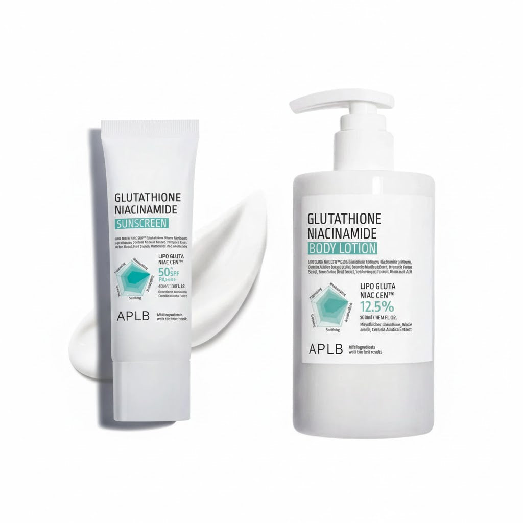 APLB Glutathione Niacinamide Duo (Body Lotion 300ml + Sunscreen 40ml) BUKURI APLB Glutathione Niacinamide Duo (Body Lotion 300ml + Sunscreen 40ml) BUKURI