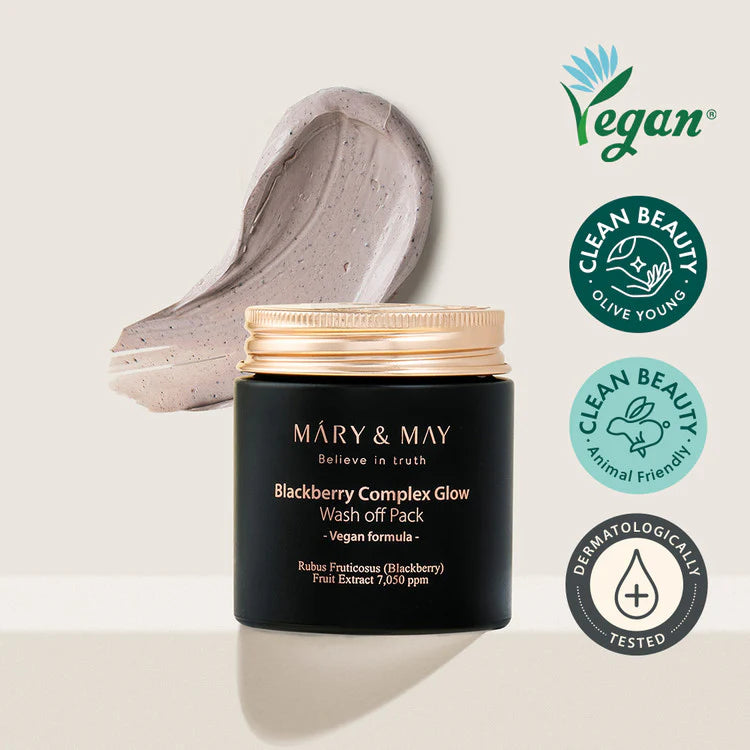 Mary & May – Vegan Blackberry Complex Glow Wash-Off Pack (125 g)