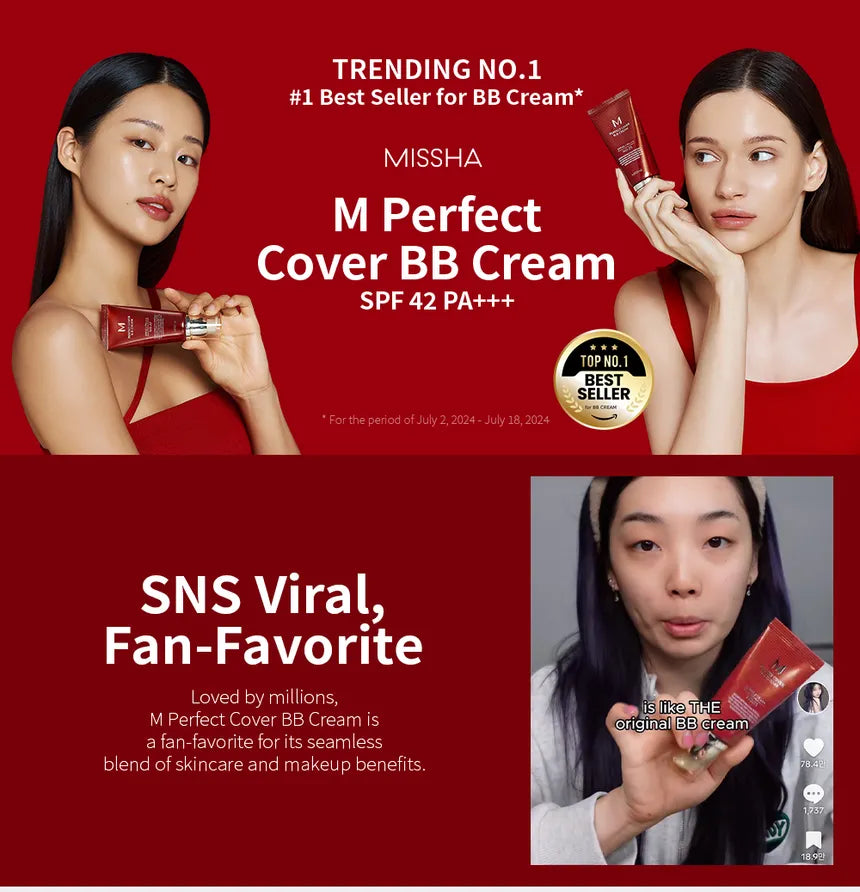 [MISSHA] M Perfect Cover BB Cream SPF 42 PA+++ (50ml / 20ml)