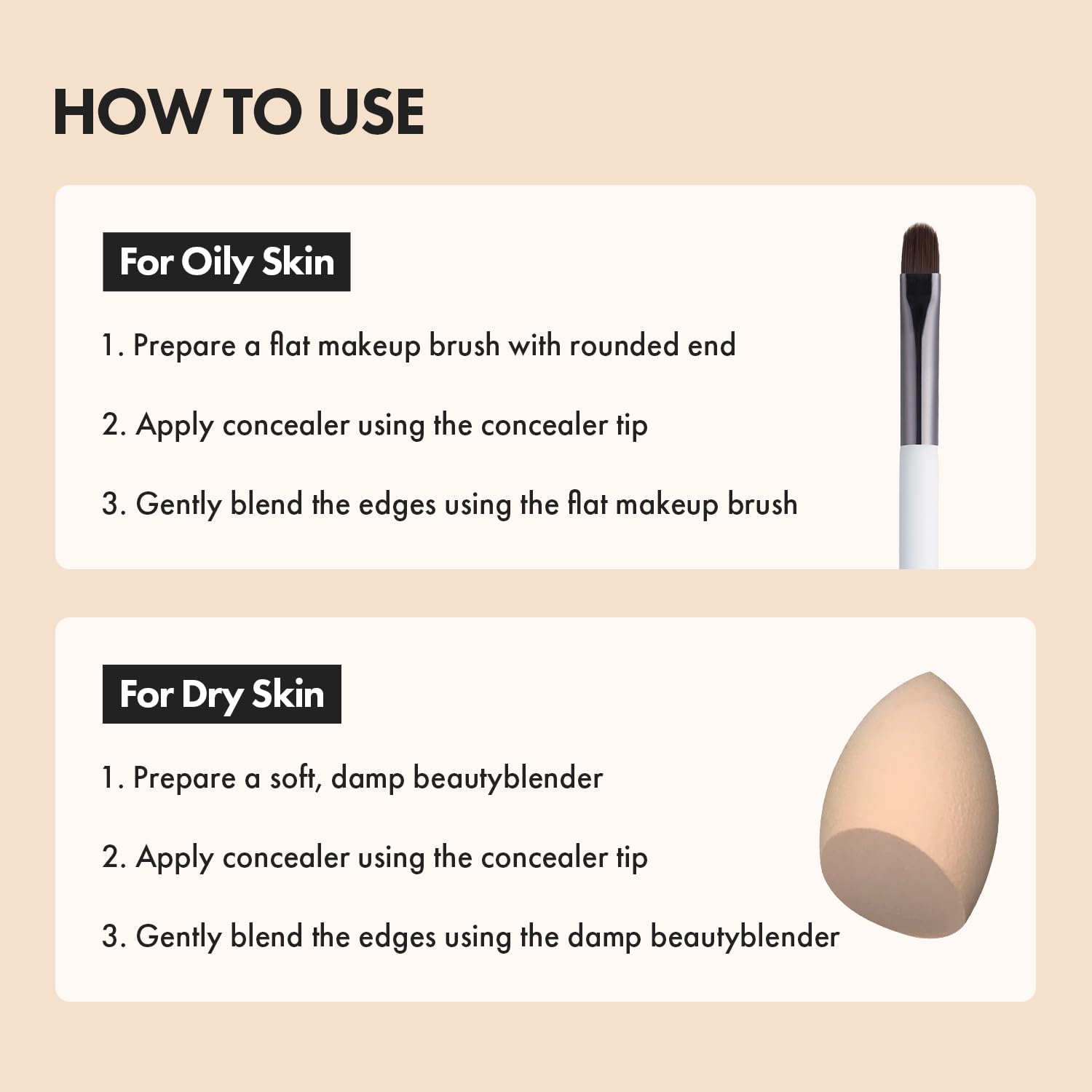 LUNA - Long Lasting Tip Concealer Cover-Fit - 6 Colors