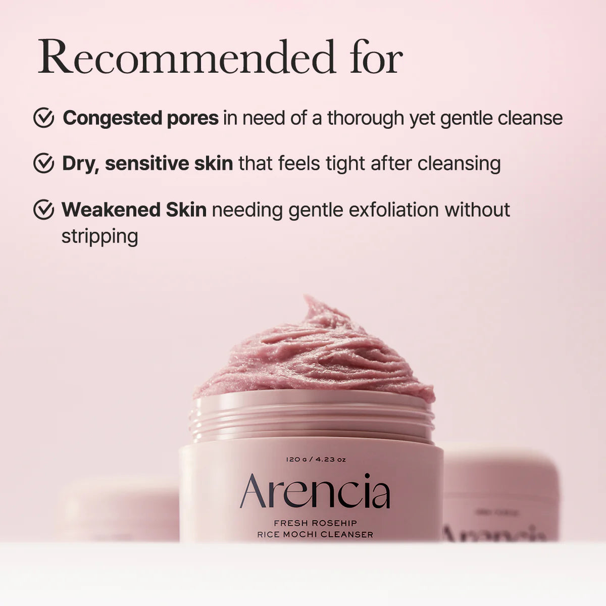 Arencia Fresh Rosehip Rice Mochi Cleanser 120g