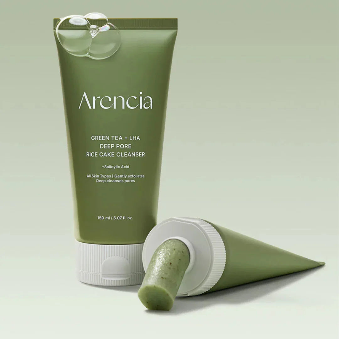 ARENCIA Green Tea + LHA Deep Pore Rice Cake Cleanser (150g)