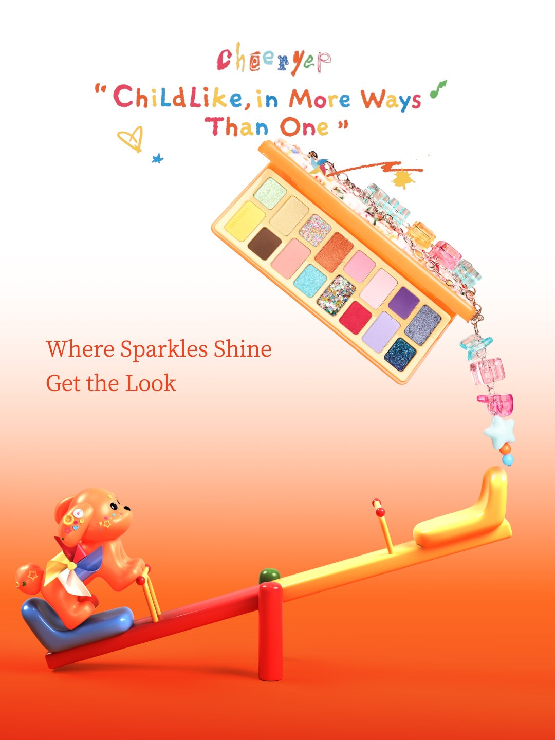 Cheeryep 16-Color Eye Shadow Palette - Sparkle