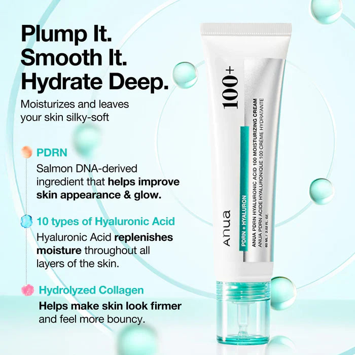 Anua PDRN Hyaluronic Acid 100 Moisturizing Cream – 60 ml