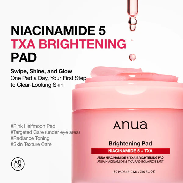 Anua 5% Niacinamide + TXA Brightening Pad – 60 discos