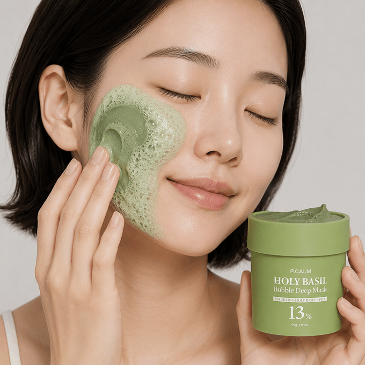 [P.CALM] Holy Basil Bubble Deep Mask (90g)