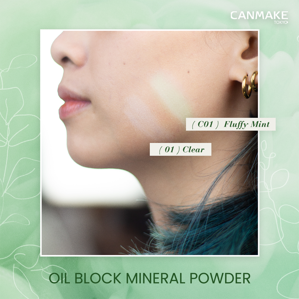 [Canmake] Oil Block Mineral Powder - C01 Fluffy Mint (3g)