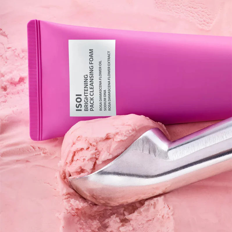 ISOI Brightening Pack Cleansing Foam 125ml – Limpiador Facial Iluminador con Rosa Búlgara