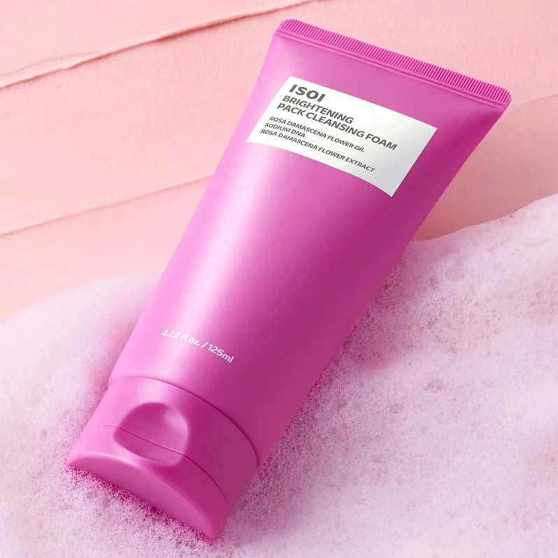 ISOI Brightening Pack Cleansing Foam 125ml – Limpiador Facial Iluminador con Rosa Búlgara