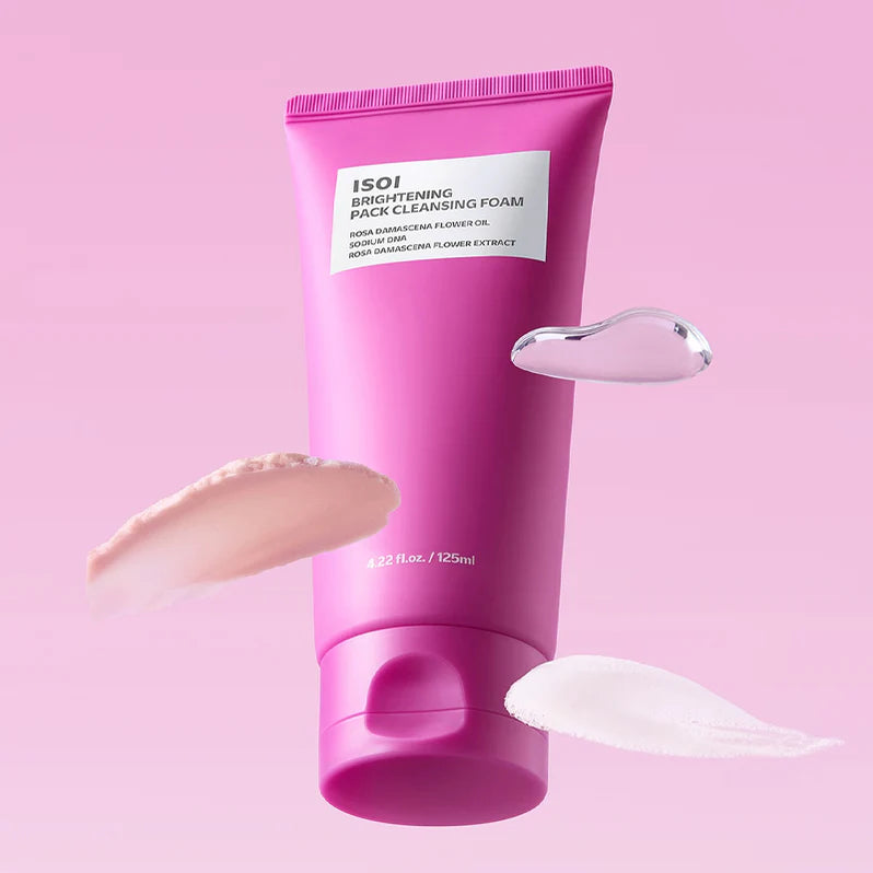ISOI Brightening Pack Cleansing Foam 125ml – Limpiador Facial Iluminador con Rosa Búlgara