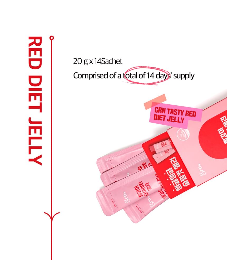 GRN+ Red Diet Jelly – Caja con 14 sticks